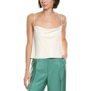 Lapointe Womens Pebble Crepe Cami Shirt, White